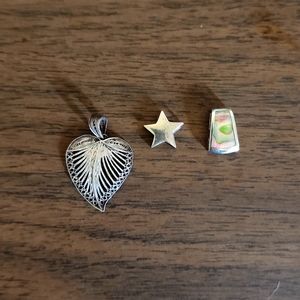 3 sterling silver pendants